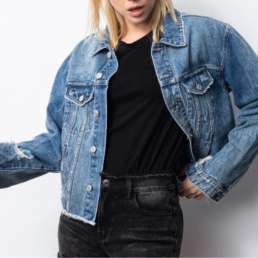 Vervet by Flying Monkey classic fit denim jacket, sz medium EUC